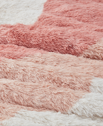 Shop Intelligent Design Cassie Ombre Shaggy Faux Fur 3 Piece Comforter Set, Full/queen In Blush Multi