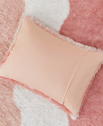 Shop Intelligent Design Cassie Ombre Shaggy Faux Fur 3 Piece Comforter Set, Full/queen In Blush Multi