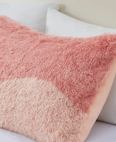 Shop Intelligent Design Cassie Ombre Shaggy Faux Fur 3 Piece Comforter Set, Full/queen In Blush Multi