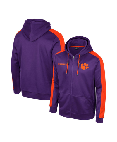 Shop Colosseum Men's  Purple Clemson Tigers Reese Full-zip Hoodie