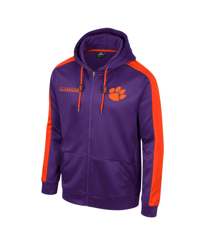 Shop Colosseum Men's  Purple Clemson Tigers Reese Full-zip Hoodie