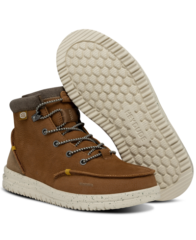 Shop Hey Dude Men's Bradley Leather Casual Boots From Finish Line In Cognac