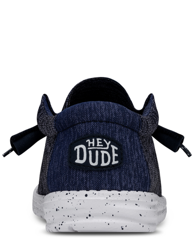 Shop Hey Dude Men's Wally Sport Knit Casual Moccasin Sneakers In Blue
