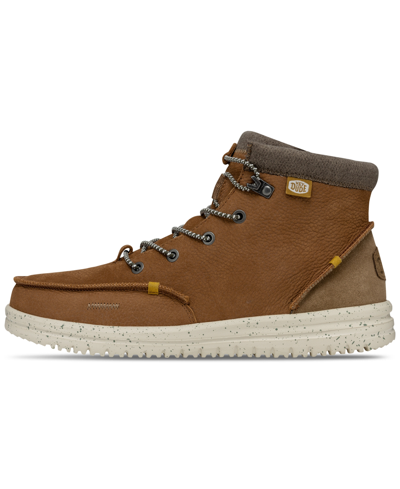 Shop Hey Dude Men's Bradley Leather Casual Boots From Finish Line In Cognac