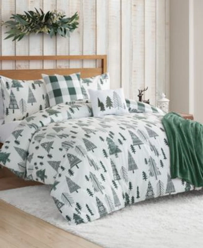 Shop Jessica Sanders Wintertime Reversible Comforter Sets In Green