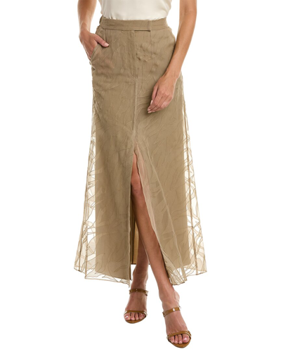 Shop Brunello Cucinelli Silk Skirt