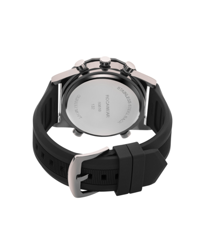 Shop Rocawear Men's Analog-digital Black Silicone Strap Watch 46mm In Black,black