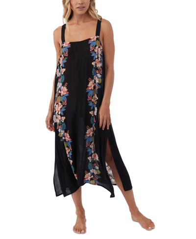 Shop O'neill Juniors' Miranda Sleeveless Maxi Dress Cover-up In Black