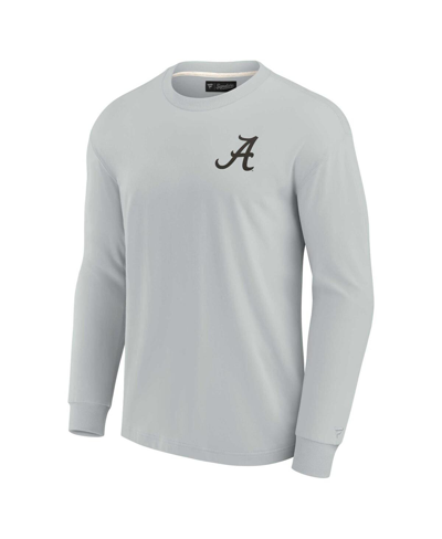 Shop Fanatics Signature Men's And Women's  Gray Alabama Crimson Tide Super Soft Long Sleeve T-shirt