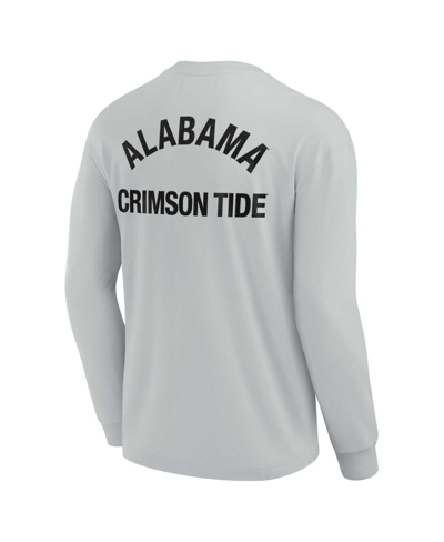 Shop Fanatics Signature Men's And Women's  Gray Alabama Crimson Tide Super Soft Long Sleeve T-shirt