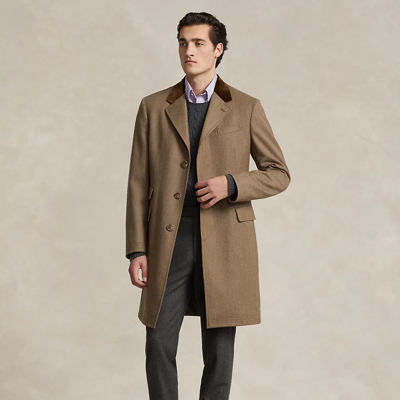 Velvet best sale collar overcoat