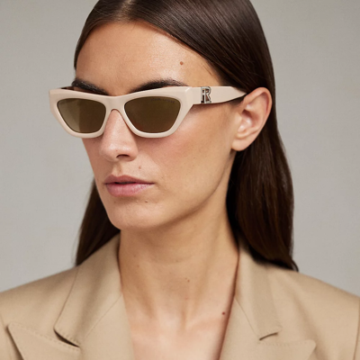 Shop Ralph Lauren Rl Kiera Sunglasses In Solid Beige