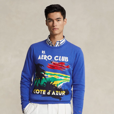 Shop Ralph Lauren Cotton Graphic Sweater In Multi
