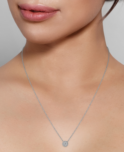 Alethea Certified Diamond Halo Pendant Necklace (1/2 Ct. T.w.) In 14k White Gold Featuring Diamonds From De In White Gold
