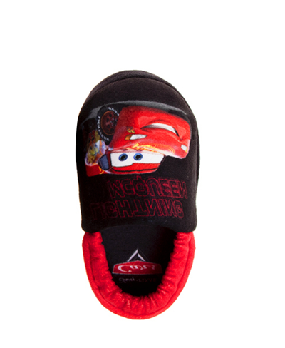 Shop Disney Pixar Little Boys Cars Lightning Mcqueen Dual Sizes House Slippers In Red,black