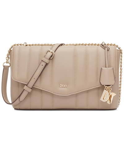 Shop Dkny Lexington Quilted Shoulder Bag In Toffee