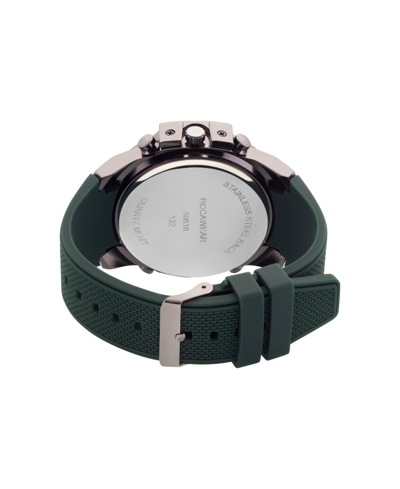 Shop Rocawear Men's Analog-digital Green Silicone Strap Watch 51mm In Black,green