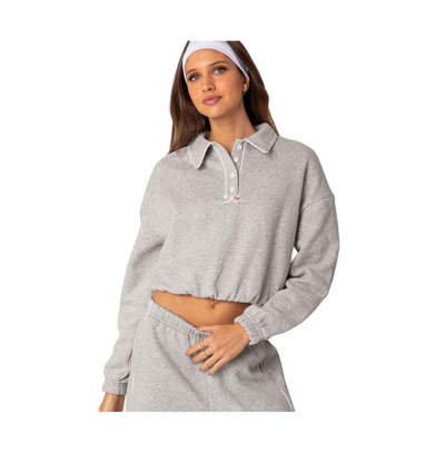 Shop Edikted Women's Autumn Oversized Sweatshirt In Gray-melange
