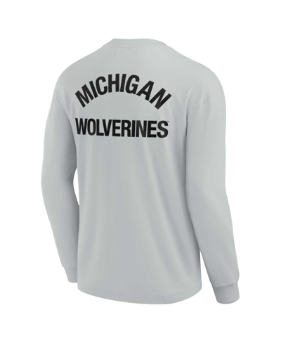 Fanatics Signature Men's And Women's  Gray Michigan Wolverines Super Soft Long Sleeve T-shirt In Gray