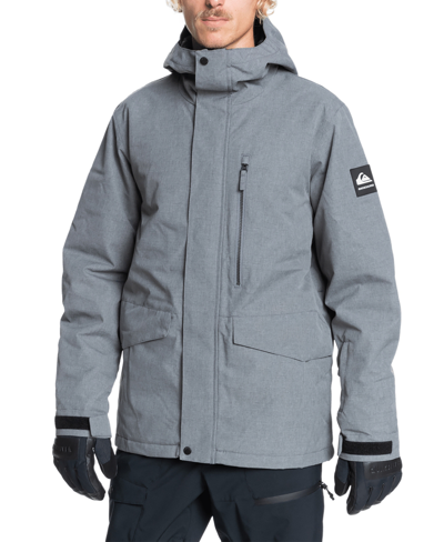 Shop Quiksilver Men's Snow Mission Solid Jacket In Heather Gray