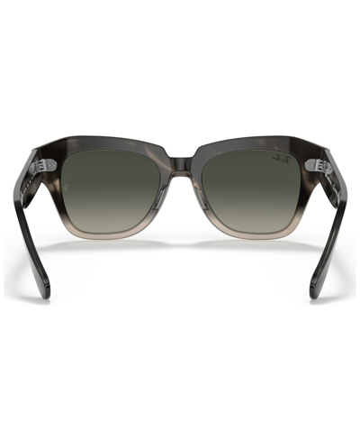 Ray Ban Unisex State Street Sunglasses, Gradient Rb2186 In Gradient Gray Havana