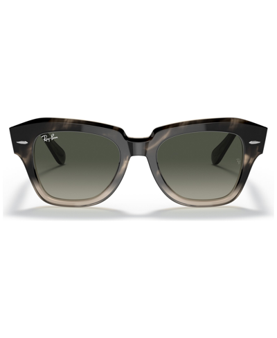 Ray Ban Unisex State Street Sunglasses, Gradient Rb2186 In Gradient Gray Havana