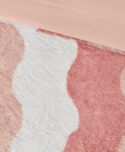 Intelligent Design Cassie Ombre Shaggy Faux Fur 2 Piece Comforter Set, Twin/twin Xl In Blush Multi
