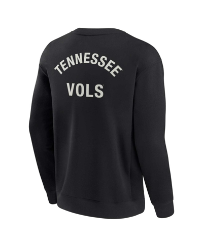 Shop Fanatics Signature Men's And Women's  Black Tennessee Volunteers Super Soft Pullover Crew Sweatshirt