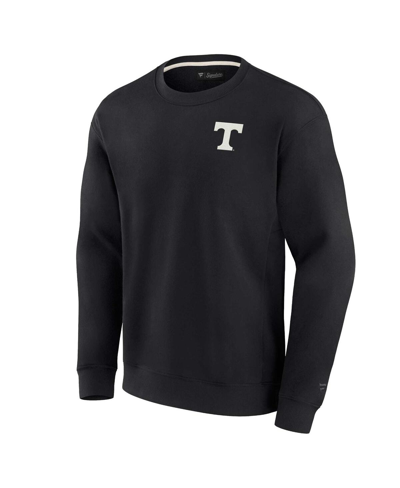 Fanatics Signature Men's And Women's  Black Tennessee Volunteers Super Soft Pullover Crew Sweatshirt In Black