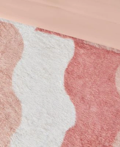 Intelligent Design Cassie Ombre Shaggy Faux Fur Comforter Sets In Blush Multi