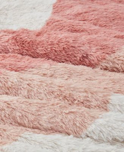 Intelligent Design Cassie Ombre Shaggy Faux Fur Comforter Sets In Blush Multi