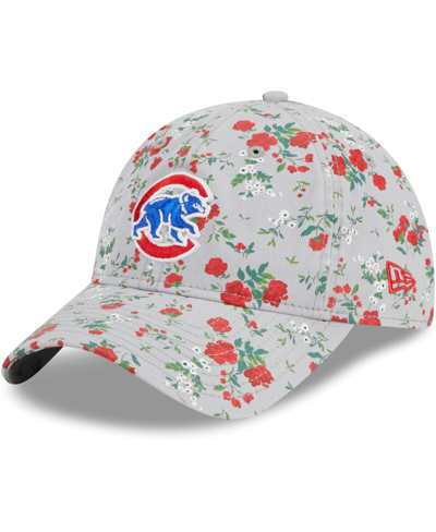 Shop New Era Women's  Gray Chicago Cubs Bouquet 9twenty Adjustable Hat