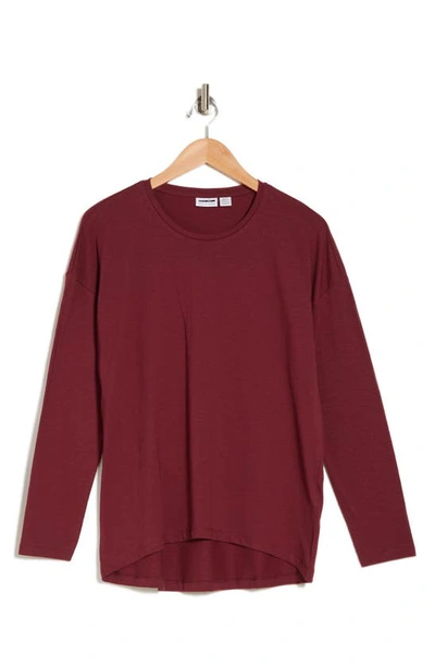 Shop Noisy May Mathilde Long Sleeve Sweater In Burgundy