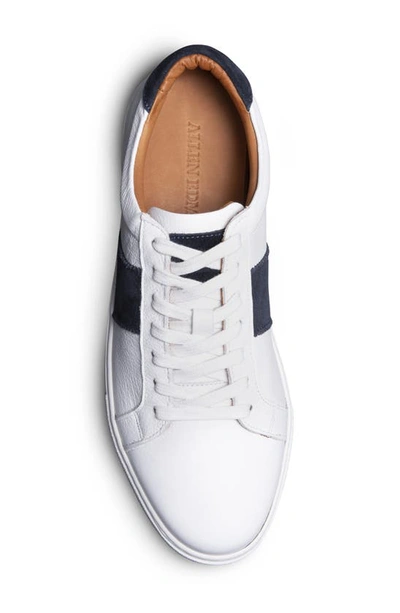 Shop Allen Edmonds Courtside Sneaker In White/ Navy