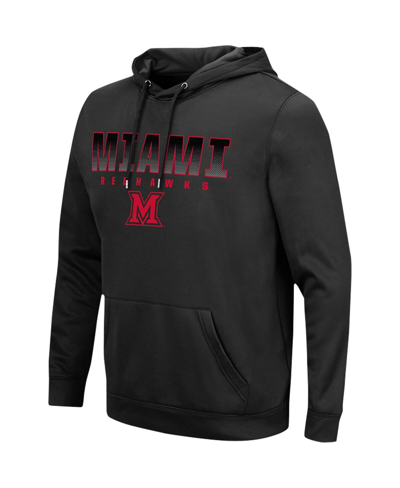 Colosseum Men's  Miami University Redhawks Blackout 3.0 Pullover Hoodie In Black