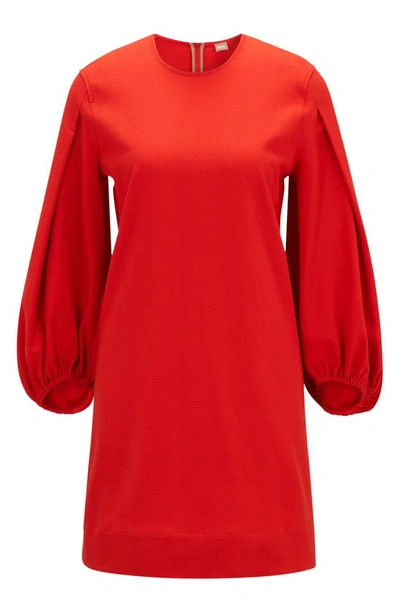 Shop Hugo Boss Dageta Wool Blend Minidress In Scarlet
