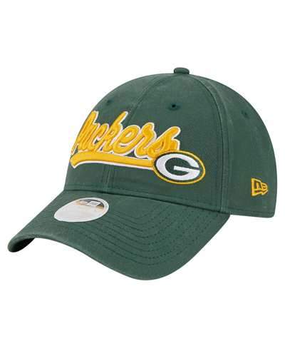Shop New Era Women's  Green Green Bay Packers Cheer 9forty Adjustable Hat