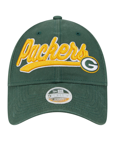 Shop New Era Women's  Green Green Bay Packers Cheer 9forty Adjustable Hat