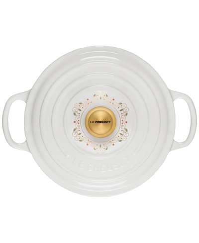 Le Creuset Noel Collection Enameled Cast Iron 12 Days Of Christmas Dutch Oven In White