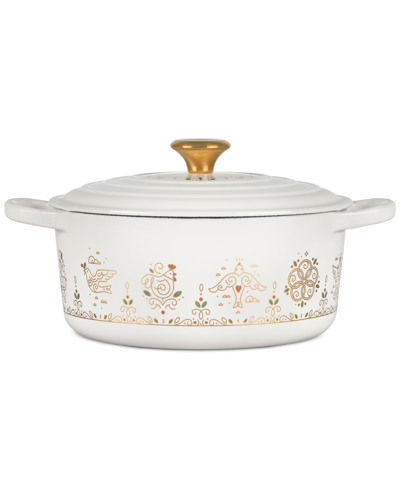 Le Creuset Noel Collection Enameled Cast Iron 12 Days Of Christmas Dutch Oven In White