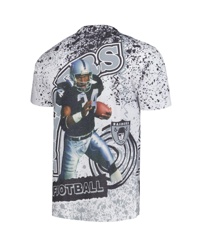 Shop Mitchell & Ness Men's  Bo Jackson White Las Vegas Raiders Retired Player Name And Number Burst T-shir