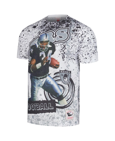 Shop Mitchell & Ness Men's  Bo Jackson White Las Vegas Raiders Retired Player Name And Number Burst T-shir