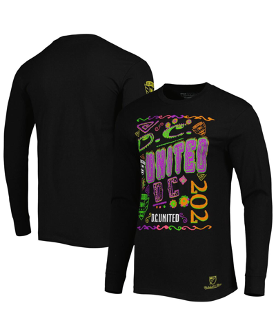Shop Mitchell & Ness Men's  Black D.c. United Papel Picado Long Sleeve T-shirt