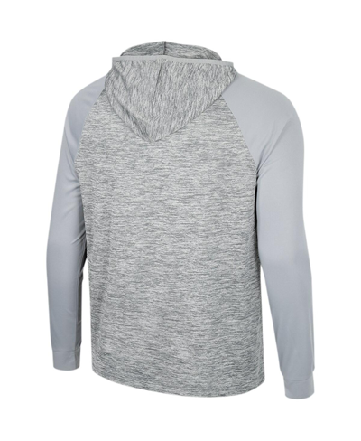 Colosseum Gray Baylor Bears Cybernetic Raglan Quarter-zip Hooded Top In Gray