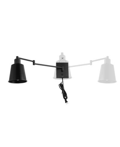 Jonathan Y Cary Iron Contemporary Swing Arm Wall Light In Black