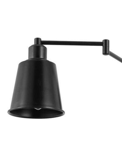 Jonathan Y Cary Iron Contemporary Swing Arm Wall Light In Black