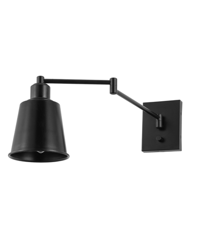 Jonathan Y Cary Iron Contemporary Swing Arm Wall Light In Black