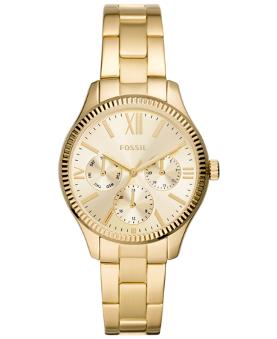 Shop Fossil Women's Rye Multifunction Gold-tone Stainless Steel Watch, 36mm