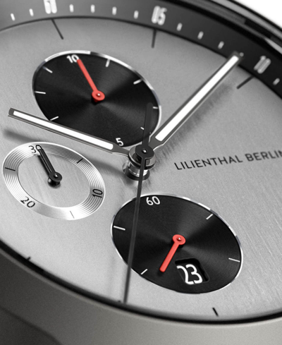 Shop Lilienthal Berlin Men's Curcuit Chronograph Gunmetal Stainless Steel Mesh Watch 42mm