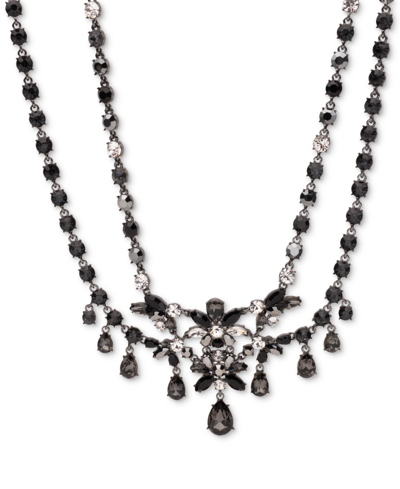 Shop Givenchy Hematite-tone Jet Crystal Drama Collar Necklace, 16" + 3" Extender